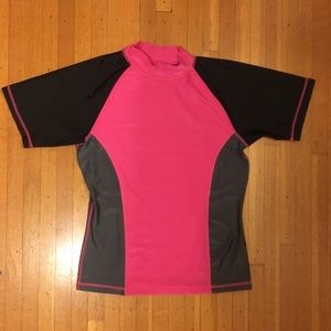 Pink and Navy Swim/Surf Top